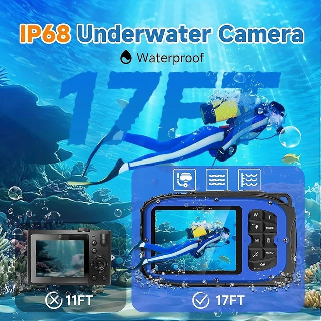 Alt view image 7 of 10 - Ecocleanpath Kids Waterproof Camera 48MP HD 32GB Yellow | No Case Needed, 17ft Depth, Floating Design