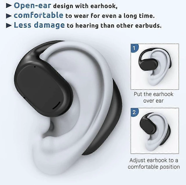 Alt view image 8 of 10 - Open Ear Air Conduction Bluetooth Headphones for Kids & Adults, Wireless Sport Earbuds (Black)