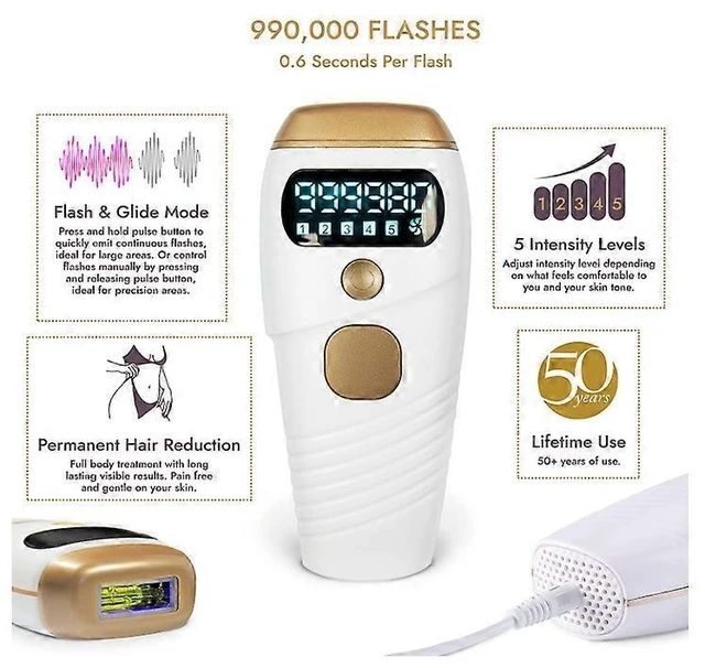 Alt view image 10 of 10 - Ecocleanpath IPL Laser Hair Remover for Sensitive Skin, Permanent At-Home Hair Removal Device, 5 Levels, Black