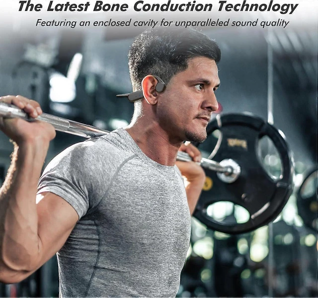 Alt view image 7 of 10 - Bluetooth 5.3 Bone Conduction Earphones, 8H Playtime IPX6 Waterproof, Open-Ear Sport Headphones (Black)