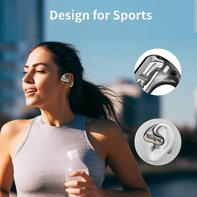 Alt view image 6 of 6 - Open Ear Air Conduction Headphones, Bluetooth 5.3 Wireless, 40H Playtime, Snug Fit for Sports & Travel
