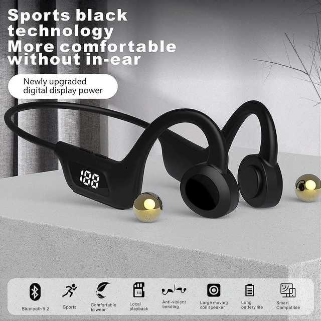 Alt view image 7 of 10 - Wireless Bone Conduction Headphones, Bluetooth 5.3 Open-Ear Sweatproof for Running, Cycling, Hiking - Black