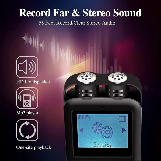 Alt view image 8 of 10 - Ecocleanpath 32GB Voice Activated Recorder for Lectures & Meetings, A-B Repeat & Noise Reduction, Black