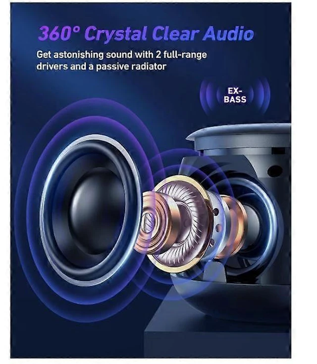 Alt view image 9 of 10 - Ecocleanpath Portable Bluetooth 5.3 Speaker with RGB Lights, Stereo Sound, IPX5 Waterproof & Dual Pairing - Compact Travel Speaker (Black)