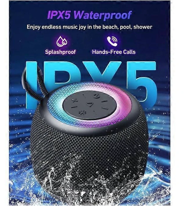 Alt view image 10 of 10 - Ecocleanpath Portable Bluetooth 5.3 Speaker with RGB Lights, Stereo Sound, IPX5 Waterproof & Dual Pairing - Compact Travel Speaker (Black)