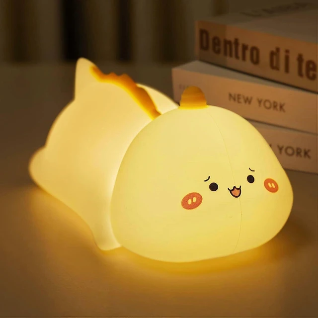 Alt view image 6 of 10 - Ecocleanpath Dinosaur Night Light for Kids - 7 Color Rechargeable LED Lamp, 2 Brightness Levels & Timer