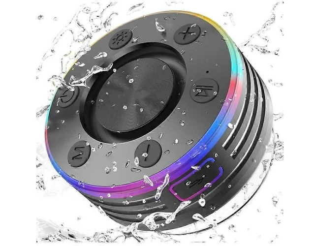 Alt view image 6 of 10 - Ecocleanpath IPX7 Waterproof Bluetooth Speaker with LED Lights & Suction Cup, Portable Mini Speaker for Party, Travel, Beach (Black)