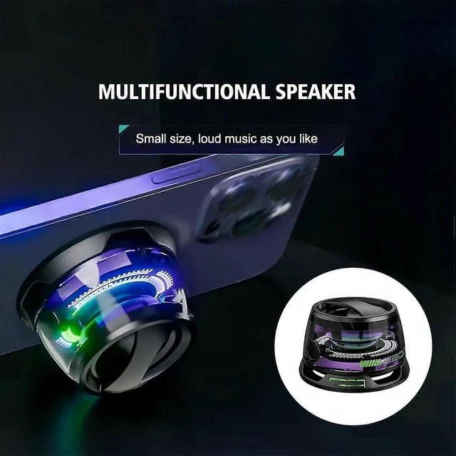 Alt view image 7 of 10 - Ecocleanpath G200 Magnetic Bluetooth Speaker - Portable Mini Speaker with Color Light & Phone Stand, Black
