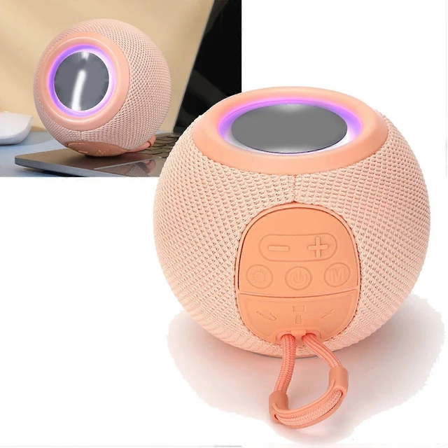 Alt view image 7 of 10 - Ecocleanpath Mini Portable Bluetooth Speaker, Pink Fabric Rechargeable Wireless Speaker for Home Dorm Party