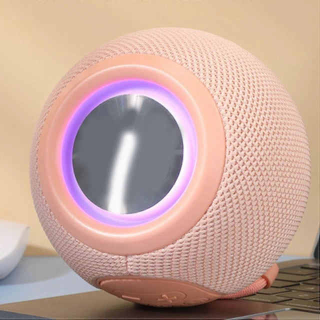 Alt view image 9 of 10 - Ecocleanpath Mini Portable Bluetooth Speaker, Pink Fabric Rechargeable Wireless Speaker for Home Dorm Party