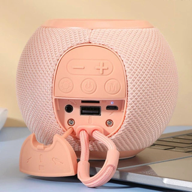 Alt view image 10 of 10 - Ecocleanpath Mini Portable Bluetooth Speaker, Pink Fabric Rechargeable Wireless Speaker for Home Dorm Party
