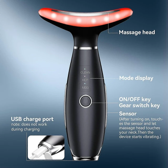 Alt view image 10 of 10 - Ecocleanpath Black Portable Facial & Neck Massager - Ergonomic Multifunction Tool with Vibration
