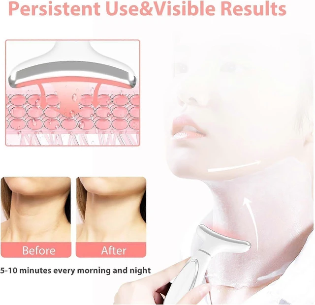 Alt view image 9 of 10 - Ecocleanpath White LED Facial Massager, 6-in-1 Portable Neck & Face Beauty Device with Constant Temperature