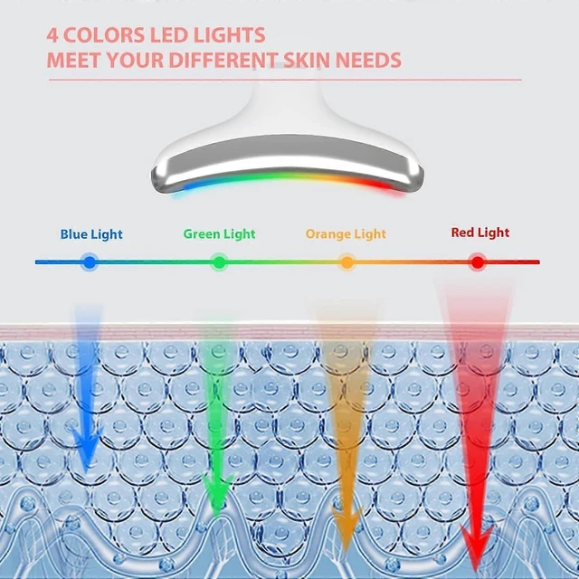Alt view image 8 of 10 - Ecocleanpath White LED Facial Massager, 6-in-1 Portable Neck & Face Beauty Device with Constant Temperature