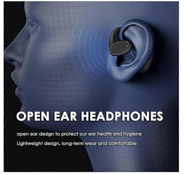 Alt view image 7 of 10 - X6 Open Ear Bluetooth 5.0 Headphones - Wireless Air Conduction, Waterproof, Secure Earhooks (Black)