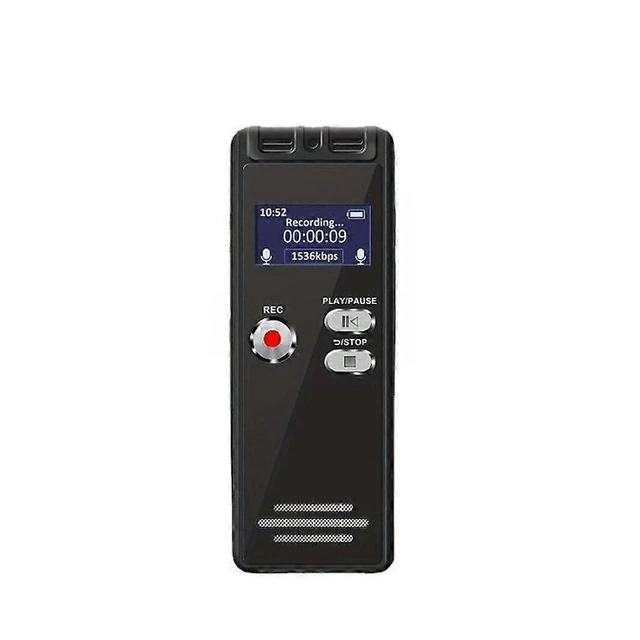 Alt view image 6 of 10 - Ecocleanpath 64GB Voice Activated Recorder with Playback, Dual Mic & Noise Reduction - Black