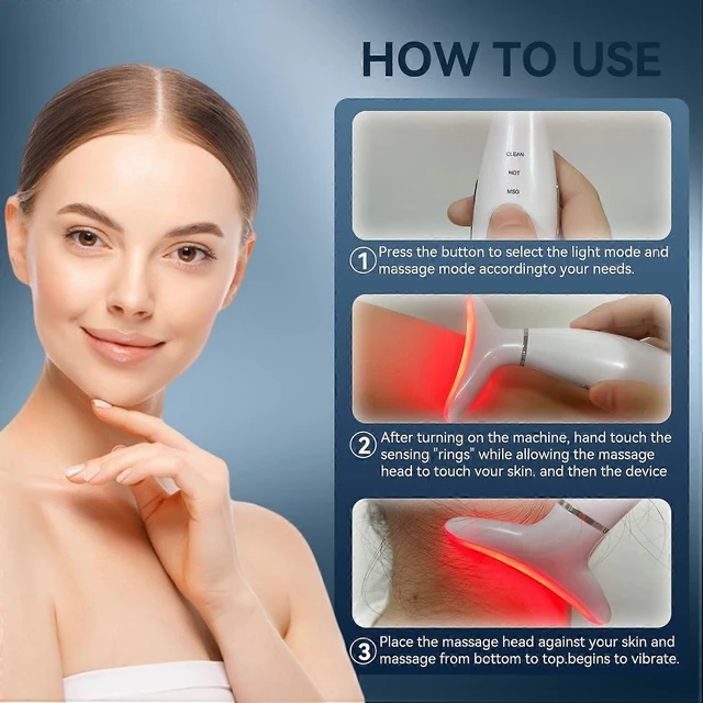 Alt view image 8 of 10 - Ecocleanpath White Portable Facial & Neck Massager - Ergonomic Design, Multifunctional Skin Care Tool