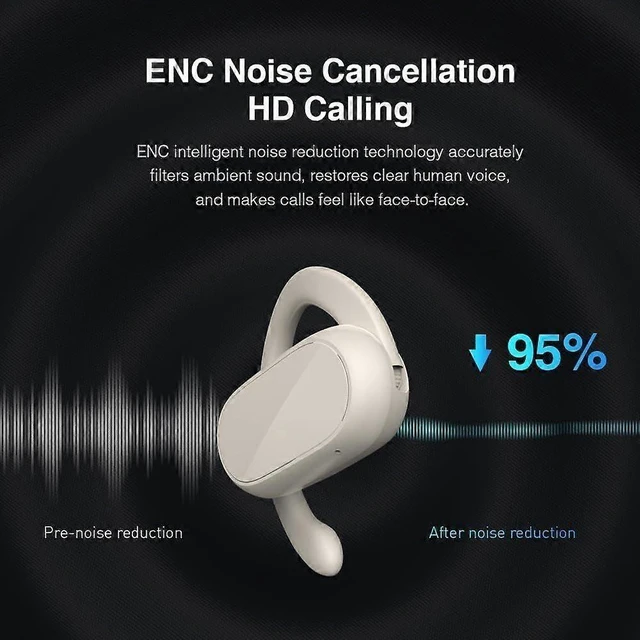 Alt view image 7 of 10 - DT4.0 Open Ear Headphones, Air Conduction Wireless Earbuds, 48H Play, IPX7 Waterproof, LED Display