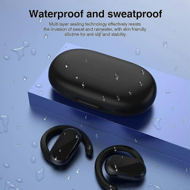Alt view image 9 of 10 - DT4.0 Open Ear Headphones, Air Conduction Wireless Earbuds, 48H Play, IPX7 Waterproof, LED Display