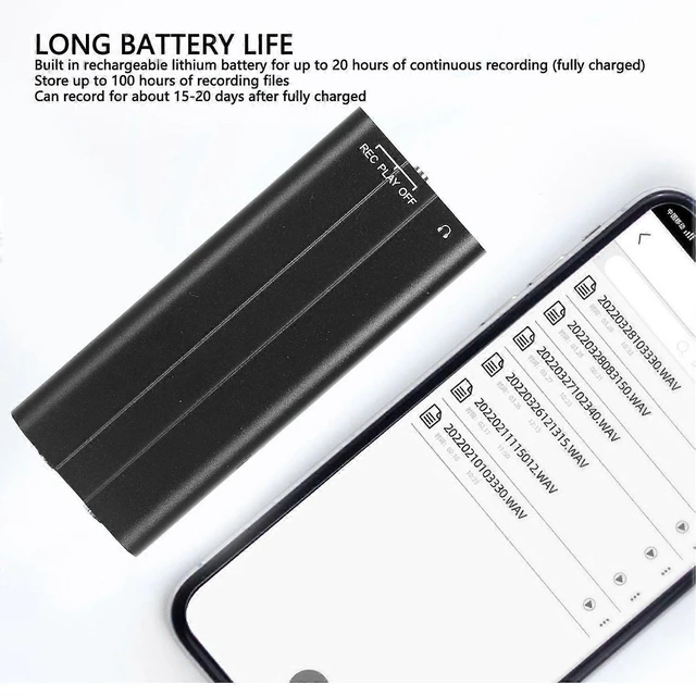 Alt view image 7 of 10 - Ecocleanpath 32GB Smart Voice Activated Recorder with HD Noise Canceling, Long Battery for Lectures & Meetings (Black)