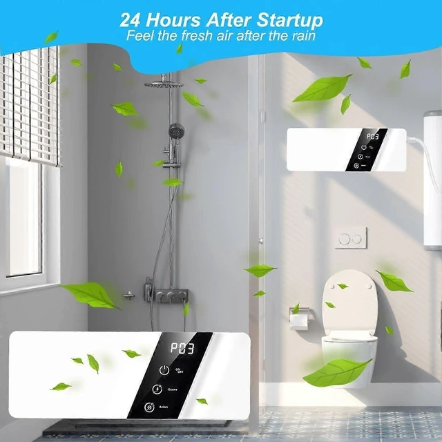 Alt view image 7 of 10 - Ecocleanpath Wall Mount 2-in-1 Ozone & Negative Ion Air Purifier for Home, Kitchen, Bathroom - White