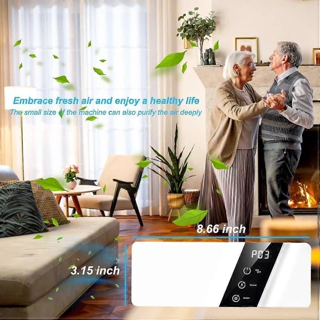 Alt view image 9 of 10 - Ecocleanpath Wall Mount 2-in-1 Ozone & Negative Ion Air Purifier for Home, Kitchen, Bathroom - White