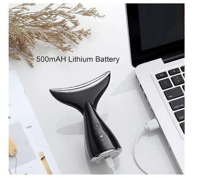 Alt view image 10 of 10 - Ecocleanpath Black Electric Facial Massager with Heat & 3 LED Lights, 3 Modes for Anti-Aging Skin Tightening & Neck Toning