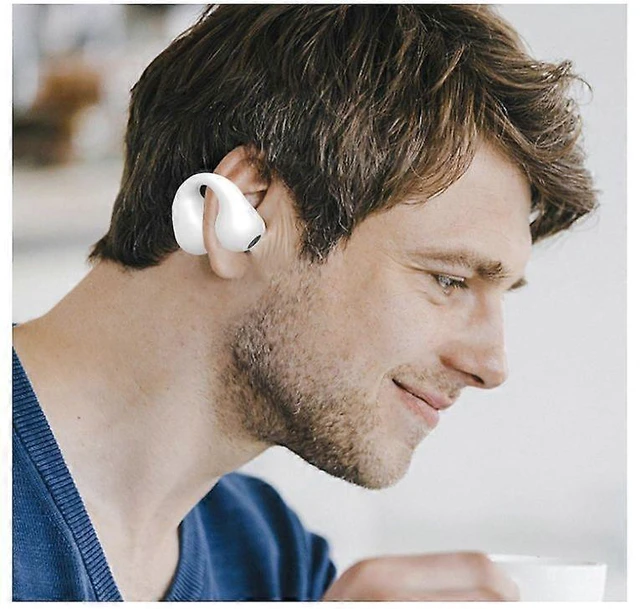 Alt view image 7 of 10 - Bluetooth 5.3 Bone Conduction Headphones, 24H Playback, IPX5 Waterproof Open-Ear Earbuds for Running Cycling (White)