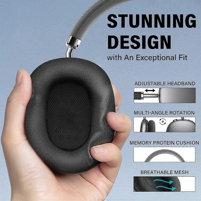 Alt view image 10 of 12 - Wireless Over-Ear Headphones with Active Noise Cancelling, 24H Playtime, HiFi Sound & Mic