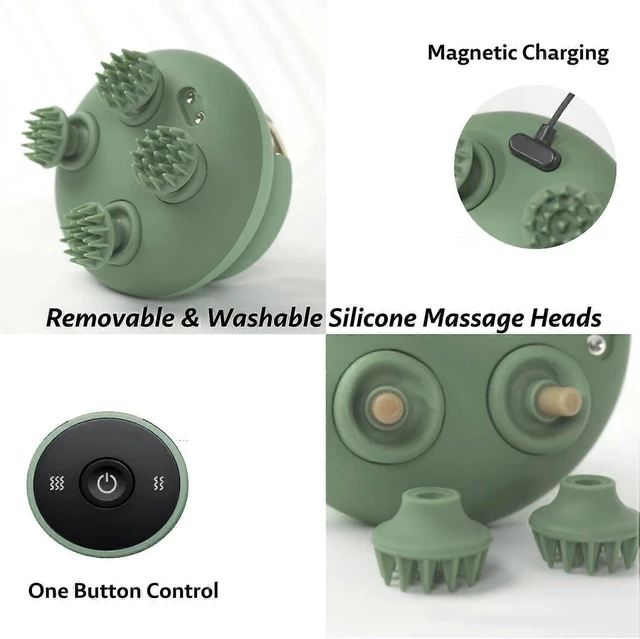 Alt view image 7 of 10 - Ecocleanpath Electric Scalp & Body Massager, IPX7 Waterproof, 84 Node Cordless Head Massager for Relaxation & Hair Growth (Blue)