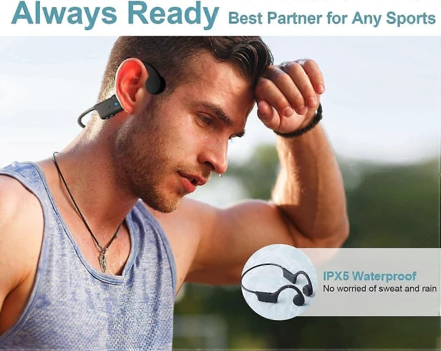 Alt view image 8 of 10 - Upgraded Bone Conduction Headphones: Open-Ear Wireless Bluetooth Sport, 8Hr Playtime, Fast Charging, IPX5 Waterproof