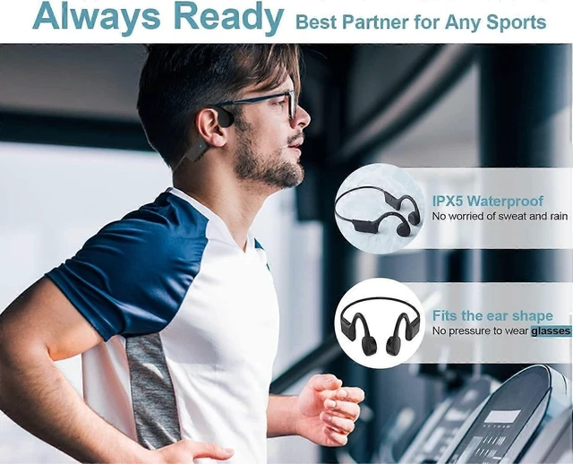 Alt view image 9 of 10 - Upgraded Bone Conduction Headphones: Open-Ear Wireless Bluetooth Sport, 8Hr Playtime, Fast Charging, IPX5 Waterproof