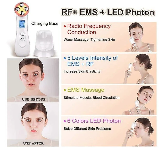 Alt view image 8 of 10 - Ecocleanpath White Facial & Neck Massager - Anti-Wrinkle, Skin Tightening & Pore Cleansing Device