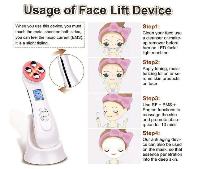 Alt view image 10 of 10 - Ecocleanpath White Facial & Neck Massager - Anti-Wrinkle, Skin Tightening & Pore Cleansing Device