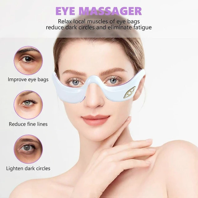 Alt view image 7 of 10 - Ecocleanpath Heated Eye Massager with Red Light Therapy, 6 Modes & 3 Intensities for Dark Circles & Wrinkles Relief