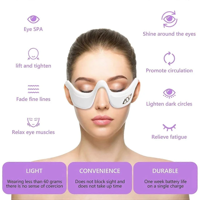 Alt view image 9 of 10 - Ecocleanpath Heated Eye Massager with Red Light Therapy, 6 Modes & 3 Intensities for Dark Circles & Wrinkles Relief
