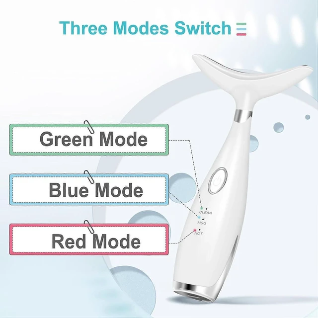 Alt view image 8 of 12 - Ecocleanpath 3-in-1 Facial Massager with Heating & Vibration, Portable Neck & Face Beauty Device (White)