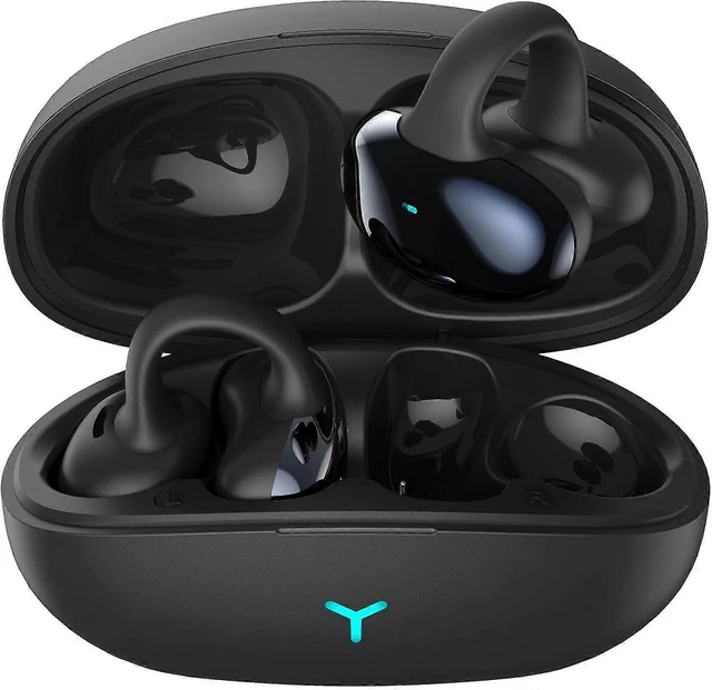 Alt view image 6 of 10 - Open Ear Clip Headphones Bluetooth Wireless, HiFi Stereo, IPX5 Waterproof, 55H Playback (Black)
