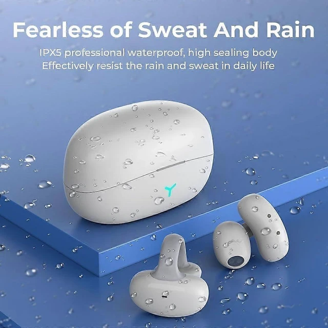 Alt view image 8 of 10 - Open Ear Clip Headphones Bluetooth Wireless, HiFi Stereo, IPX5 Waterproof, 55H Playback (Black)