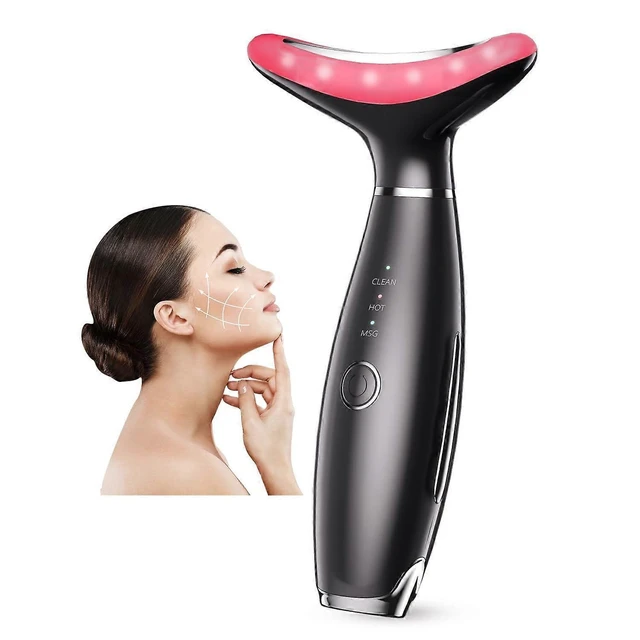 Alt view image 10 of 10 - Ecocleanpath 3-in-1 Rechargeable Face Massager for Double Chin & Skin Care - Black | Vibration & Thermal Therapy