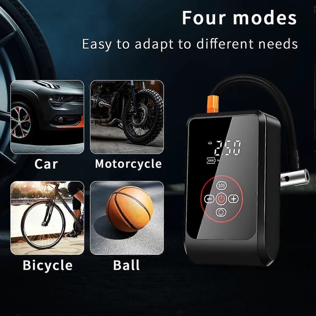 Alt view image 9 of 10 - Ecocleanpath Rechargeable Portable Tire Inflator, 150 PSI Air Compressor for Car, Bike, Ball - Black