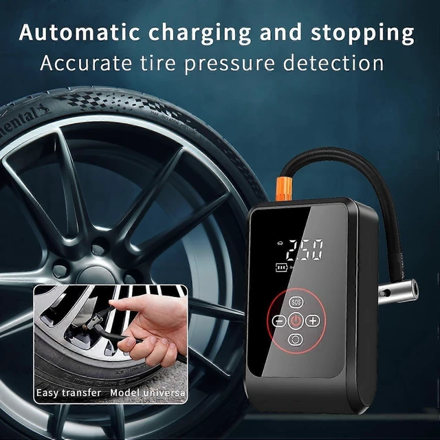 Alt view image 10 of 10 - Ecocleanpath Rechargeable Portable Tire Inflator, 150 PSI Air Compressor for Car, Bike, Ball - Black