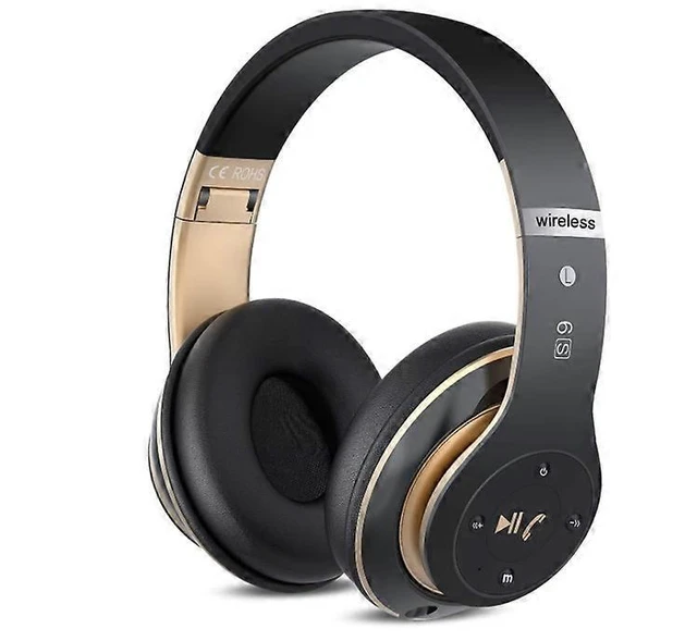 Alt view image 6 of 12 - Wireless Bluetooth 5.0 Over-Ear Headphones, Hi-Fi Stereo with 20H Playtime, Foldable & Built-in Mic (Black)