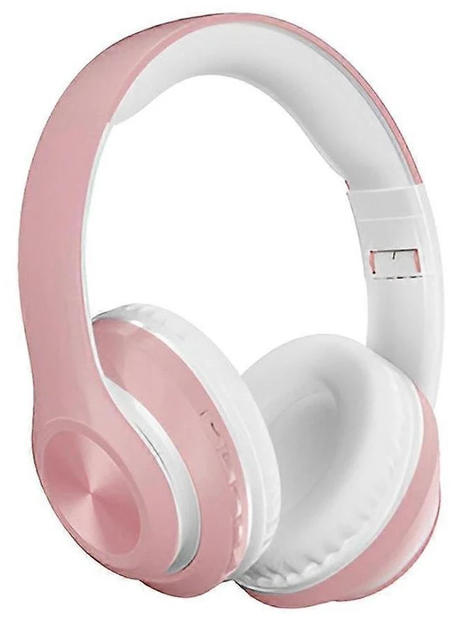 Alt view image 6 of 10 - Wireless Over-Ear Bluetooth Headphones with Microphone, HiFi Stereo, Foldable Lightweight Design - Pink