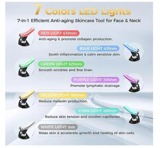 Alt view image 7 of 10 - Ecocleanpath Dolphin 7-in-1 Facial & Neck Massager with Heat & LED Lights, Black