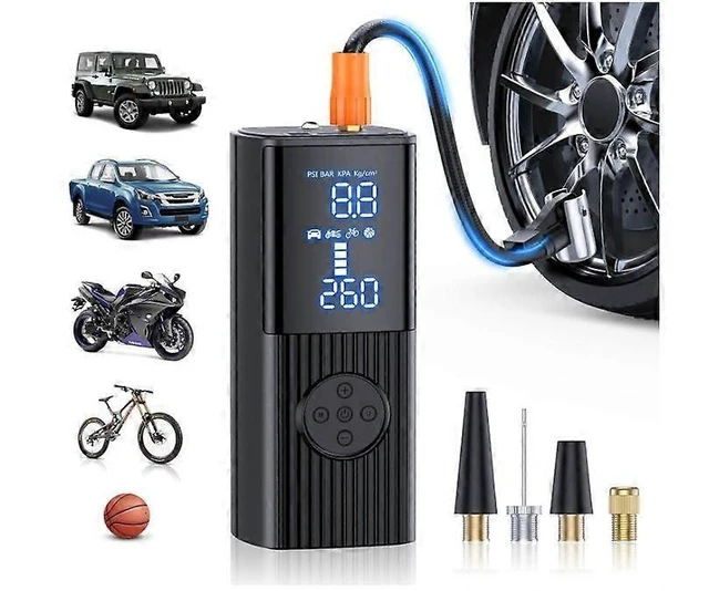 Alt view image 6 of 10 - Ecocleanpath 180PSI Portable Tire Inflator with 20000mAh Battery, LCD Display, 3X Fast Inflation (Black)