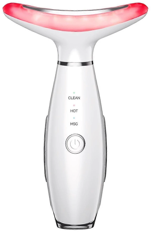 Alt view image 6 of 10 - Ecocleanpath White 7-Color LED Facial & Neck Massager with Heat & Vibration for Anti-Aging Skin Care