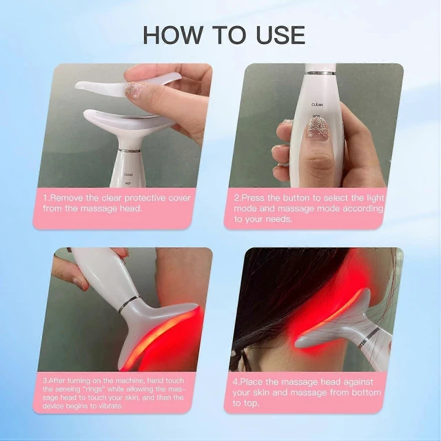 Alt view image 9 of 10 - Ecocleanpath White 7-Color LED Facial & Neck Massager with Heat & Vibration for Anti-Aging Skin Care