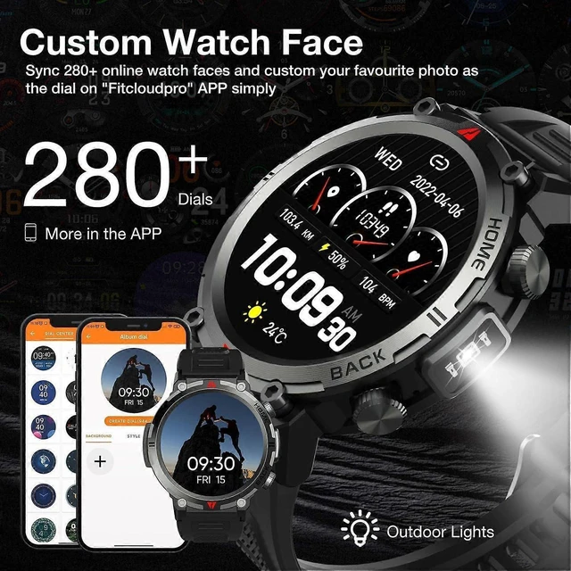Alt view image 9 of 10 - Ecocleanpath Smart Watch for Men with Bluetooth Call, 1.45" HD Touch Screen, 110+ Sports Modes, Heart Rate & SpO2 Monitor