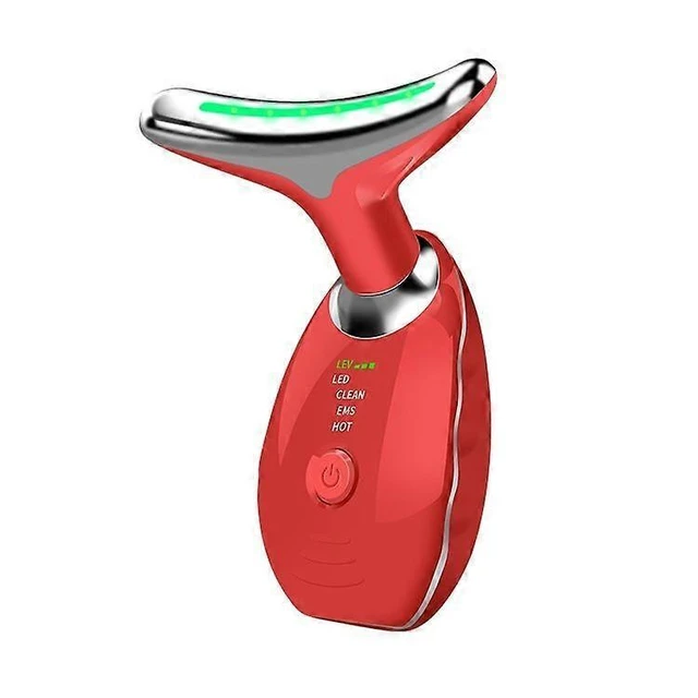 Alt view image 6 of 10 - Ecocleanpath Portable Facial Massager with 7 LED Lights, 3 Modes & Heat Therapy for Face & Neck Care (Red)